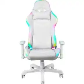 Bol.com Deltaco WCH90 - Gaming stoel met RGB-verlichting - Kunstleer - Wit aanbieding