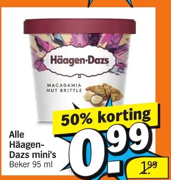 Albert Heijn Alle haagen dazs mini beker 95 ml aanbieding