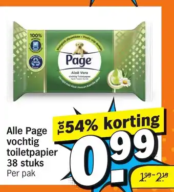 Albert Heijn Alle page vochtig toiletpapier 38 per pak aanbieding