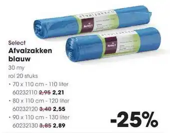 HANOS Select Afvalzakken Blauw aanbieding