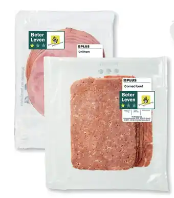 PLUS PLUS Grillham, snijworst of corned beef aanbieding