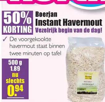 Gezond & Wel Boerjan Instant Havermout aanbieding