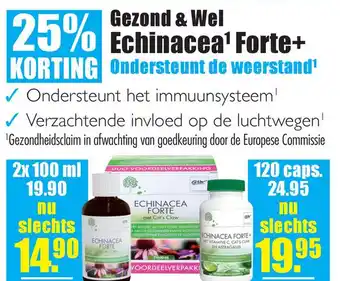 Gezond & Wel Gezond & Wel Echinacea' Forte+ Ondersteunt de weerstand' aanbieding