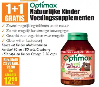 Gezond & Wel Optímax Natuurlijke Kinder Voedingssupplementen aanbieding