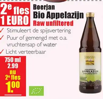 Gezond & Wel Boerja n Bio Appelazijn Raw unfiltered aanbieding