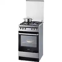 Bol.com Inventum VFG5020GRVS - Vrijstaand gasfornuis - Elektrische oven - 4 kookzones - 50 cm - 62 liter - RVS/Zwart aanbieding