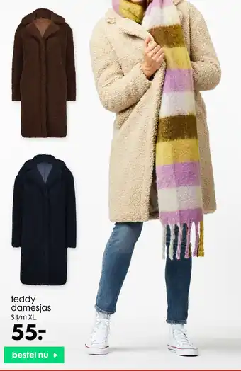 HEMA teddy damesjas aanbieding