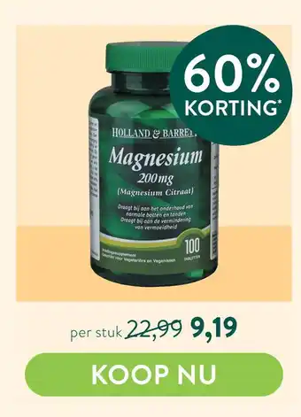 Holland & Barrett Magnesium 200mg aanbieding