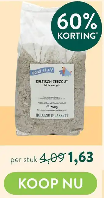 Holland & Barrett Keltisch Zeezout Sel De Mer Gris aanbieding