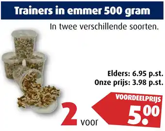 Huisdier Voordeelshop Trainers in emmer 500 gram aanbieding