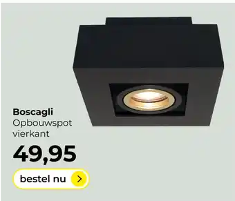 Lampidee Boscagli - Opbouwspot 1 lichts vierkant zwart 14x14cm aanbieding