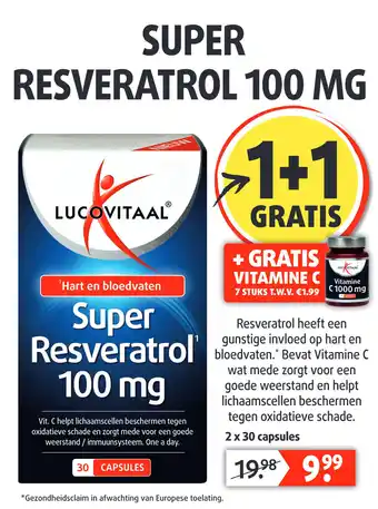 Lucovitaal SUPER RESVERATROL 100 MG aanbieding