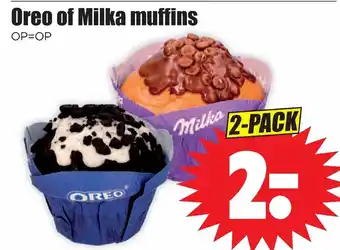 Dirk Oreo of Milka muffins 2-PACK aanbieding