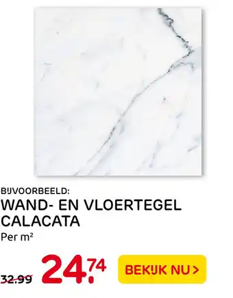 Praxis Wand- En Vloertegel Calacata aanbieding