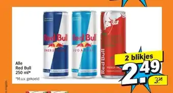 Albert Heijn Alle Red Bull 250 ml* *M.u.v. gekoeld aanbieding