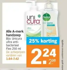 Albert Heijn Alle A-merk handzeep aanbieding