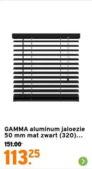 GAMMA aluminum jaloezie 50 mm mat zwart (320) 180x180 cm (bxh) aanbieding