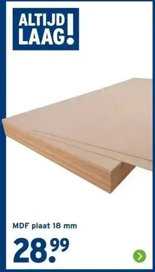 GAMMA MDF plaat 18 mm aanbieding