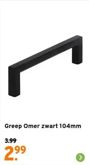 GAMMA Greep Omer zwart 104mm aanbieding