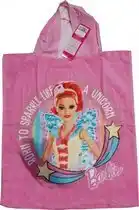 Lobbes Barbie & Unicorn Handdoek Poncho Katoen. 50x115cm aanbieding