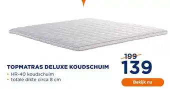 TotaalBED TOPMATRAS DELUXE KOUDSCHUIM aanbieding