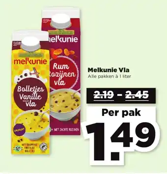 PLUS Melkunie Vla 1 liter aanbieding