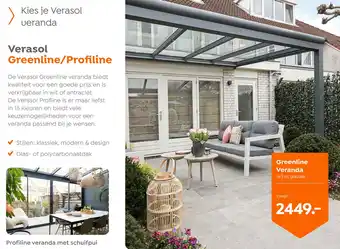 Verasol Greenline Veranda 5x3 m, glasdak aanbieding