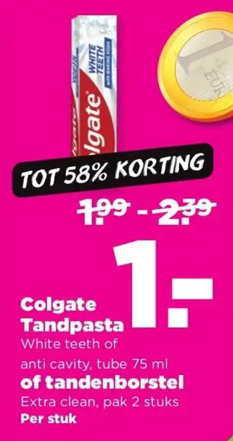 PLUS Colgate Tandpasta of tandenborstel aanbieding