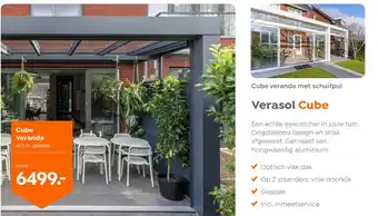 Verasol Cube Veranda 4x3 m, glasdak aanbieding