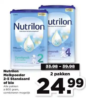 PLUS Nutrilon Melkpoeder 2-5 Standaard of bio aanbieding