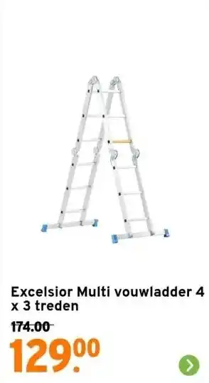 GAMMA Excelsior Multi vouwladder 4 x 3 treden aanbieding