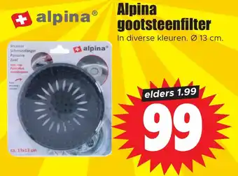 Dirk Alpina gootsteenfilter. Ø 13 cm. aanbieding