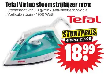 Dirk Tefal Virtuo stoomstrijkijzer FV1710 aanbieding