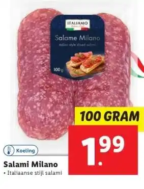 Lidl Salami Milano aanbieding