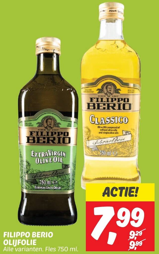 FILIPPO BERIO OLIJFOLIE 750ml aanbieding bij Dekamarkt