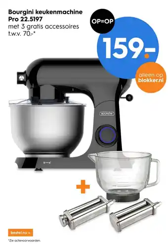 Blokker Bourgini keukenmachine Pro 22.5197 aanbieding