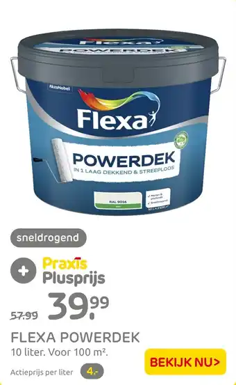 Praxis FLEXA POWERDEK 10 liter. Voor 100 m². aanbieding