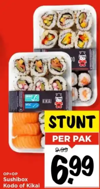 Vomar Voordeelmarkt Sushibox kodo of kikai per pak aanbieding