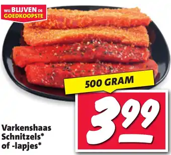 Nettorama Varkenshaas schnitzels of lapjes 500 gram aanbieding