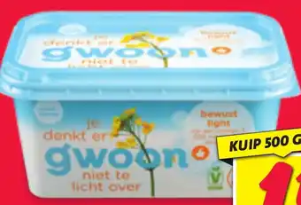 Nettorama g woon bewust light kuip 500 gram aanbieding