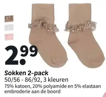 Wibra Sokken 2-pack aanbieding