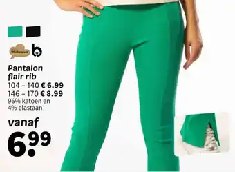 Wibra Pantalon flair rib aanbieding