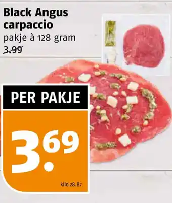 Poiesz Black Angus carpaccio pakje à 128 gram aanbieding