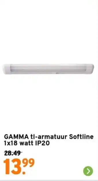 GAMMA tl-armatuur Softline 1x18 watt IP20 aanbieding