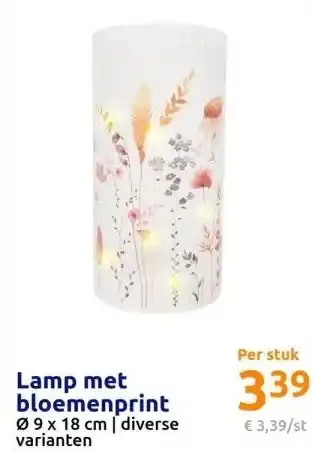 Action Lamp met bloemenprint aanbieding