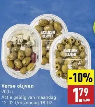 ALDI Verse olijven 200 g. aanbieding