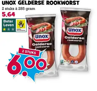 Boon`s Markt UNOX GELDERSE ROOKWORST aanbieding
