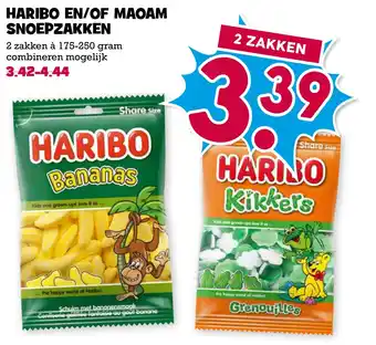 Boon`s Markt HARIBO EN/OF MAOAM SNOEPZAKKEN aanbieding