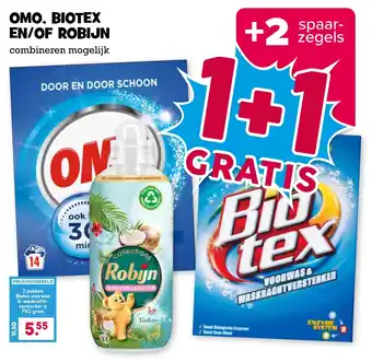 Boon`s Markt OMO. BIOTEX EN/OF ROBIJN aanbieding