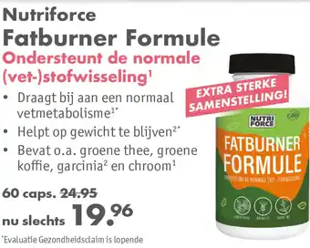 Gezond & Wel Nutriforce Fatburner Formule aanbieding